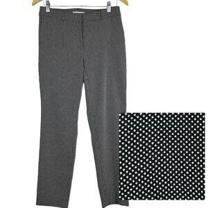 WHBM White Dots Slim Ankle Black Pants Size 4